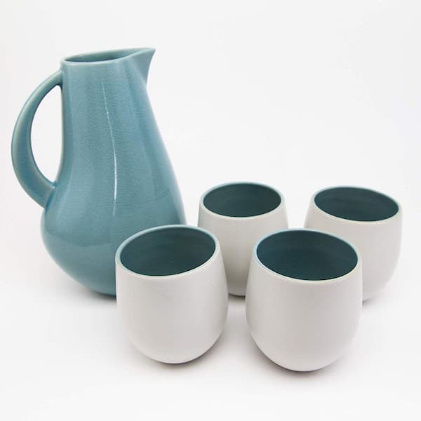 Drink Me Jug & Vase in Capri Blue Gingham