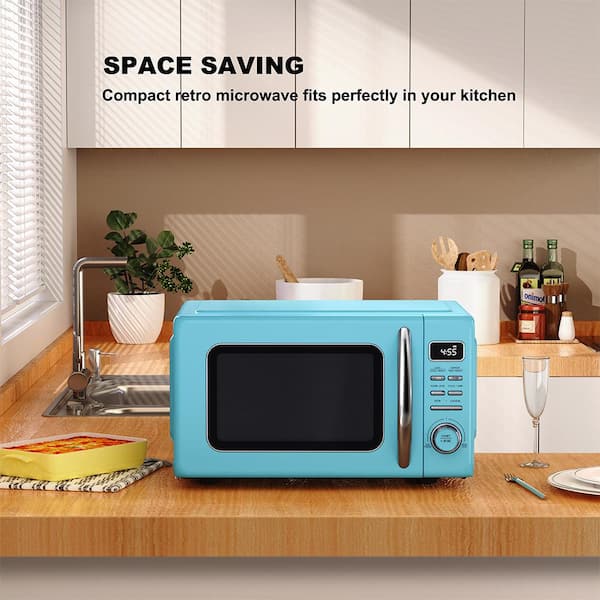 Emerson Retro 0.7 cu. ft. 700- Watt Touch Control, Thunderbird Blue,  Microwave Oven MWR7020BL - The Home Depot