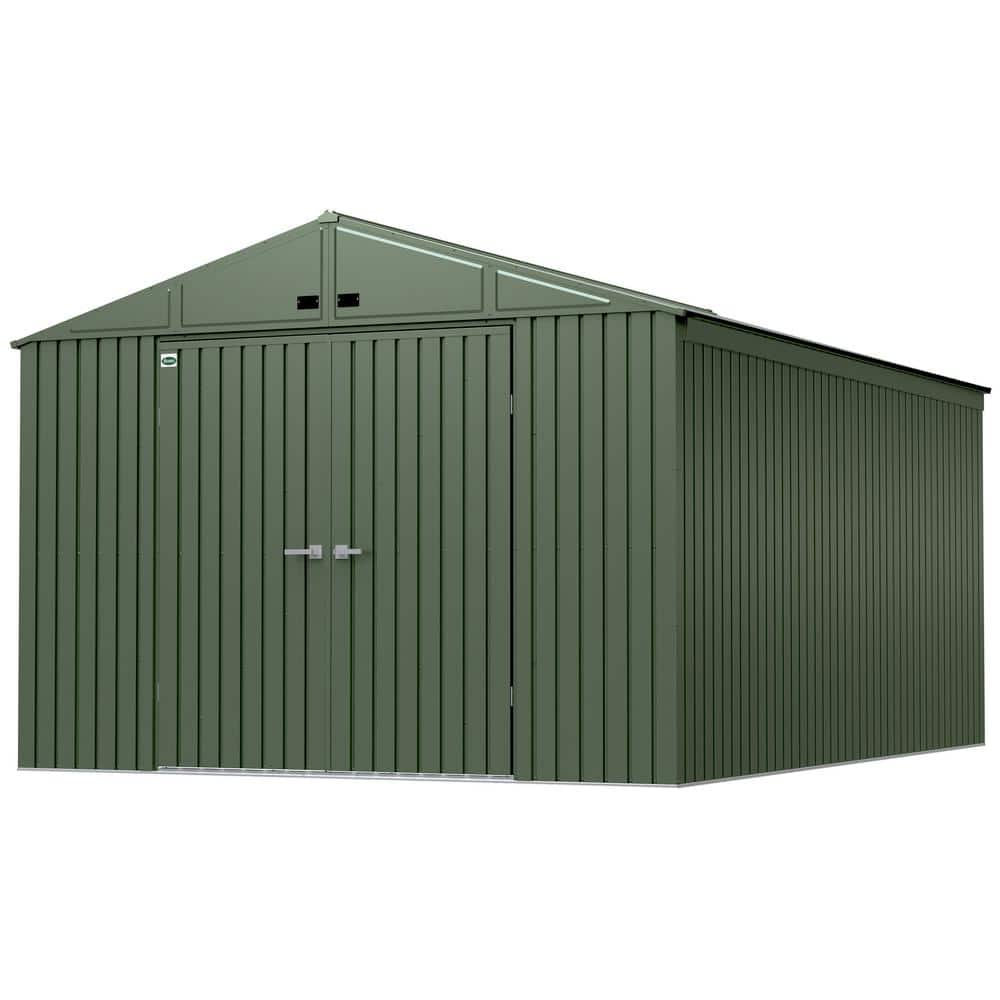 Green 10x14 Steel Lawn Care Storage Shed Kit
