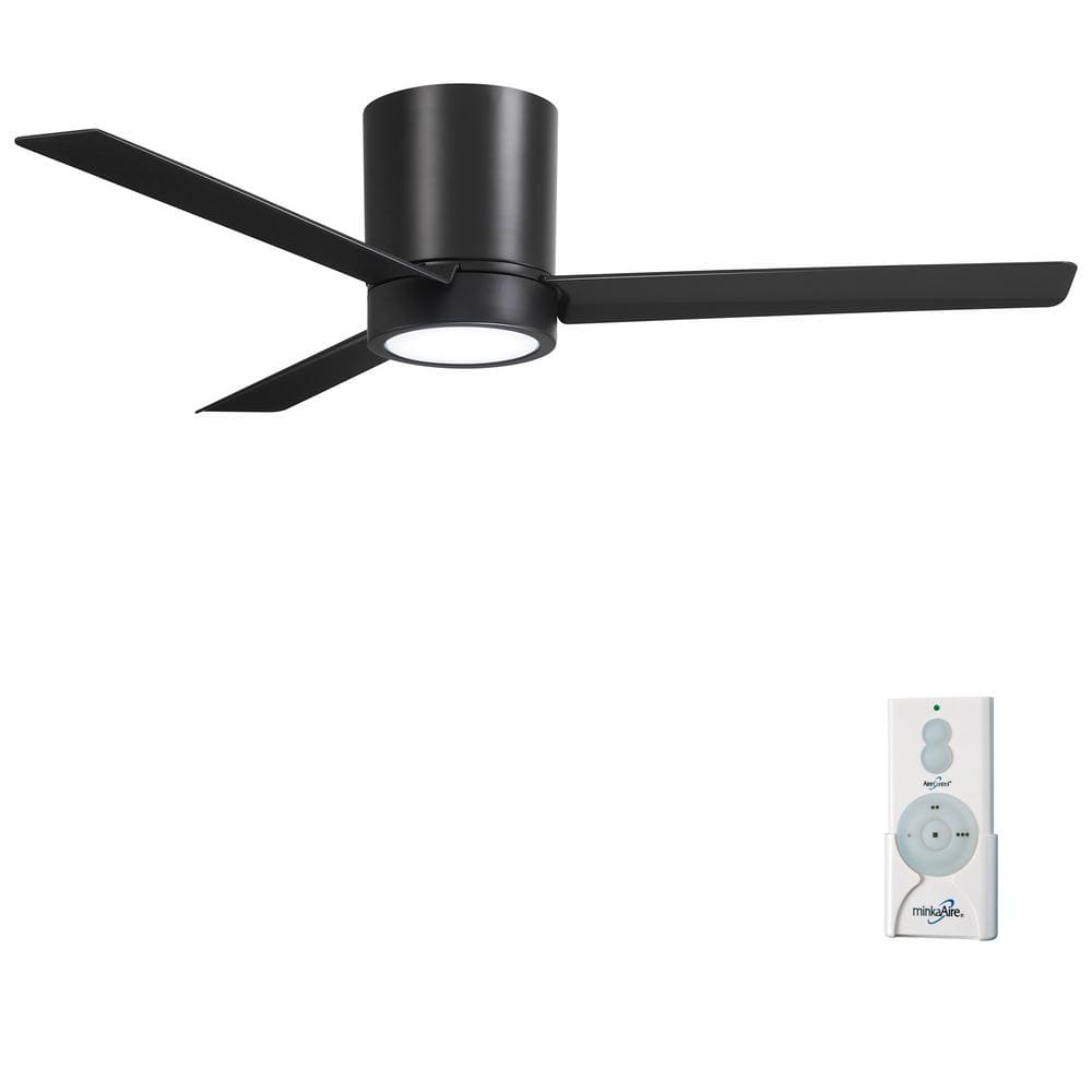 52'' Black Low Profile LED Ceiling Fan with Remote