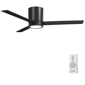 Roto Flush 52 in. LED Indoor Black Ceiling Fan with Remote