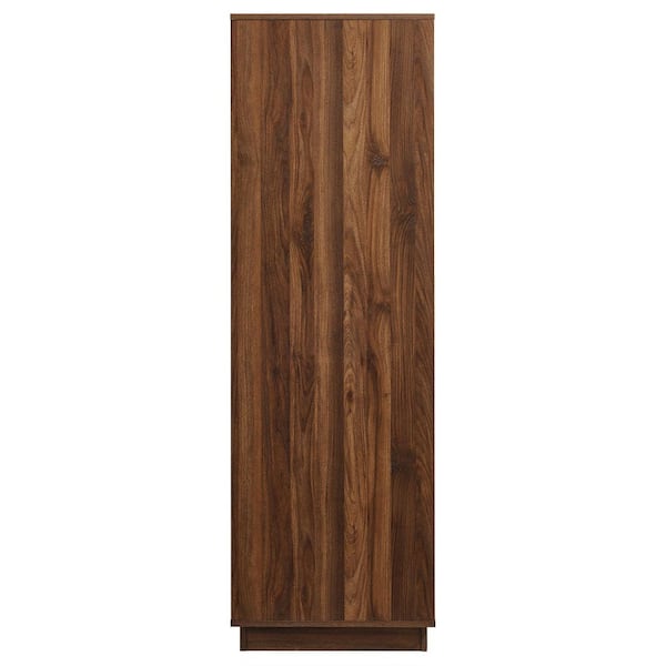 Bulwark Walnut Brown MDF 57.2 in. Wardrobe with Drawers