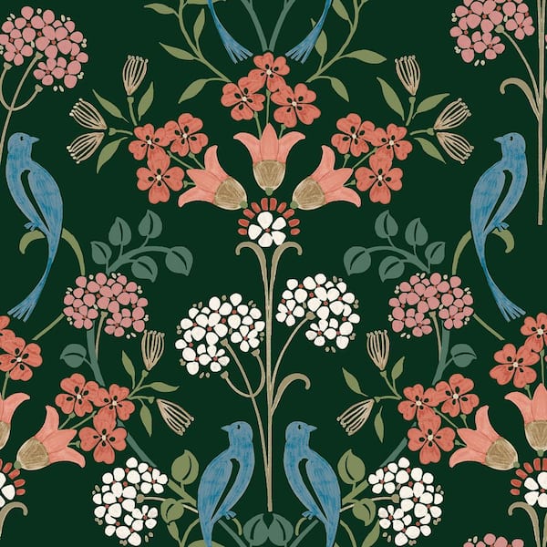 NuWallpaper Green Meadow Song Vinyl Matte Peel and Stick Wallpaper Sample