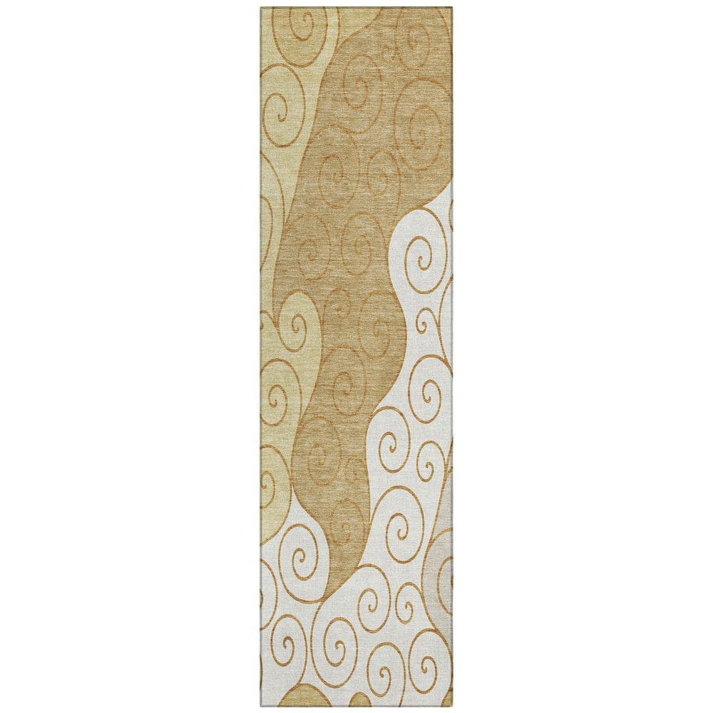 Chantille Machine Washable Indoor/Outdoor Abstract ACN2464 Gold 2 ft. x 7 ft. Runner Rug price history on PriceWatchPro