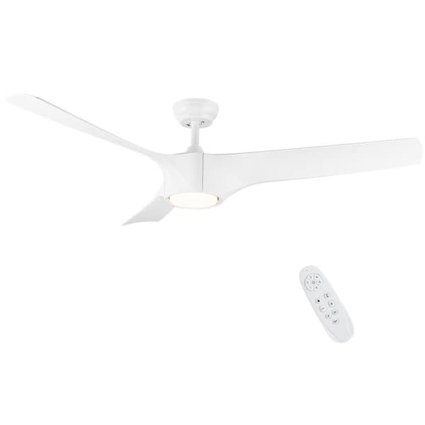 MODERN HABITAT 54 in. Indoor White Modern Ceiling Fan with Light Kit and Remote Control