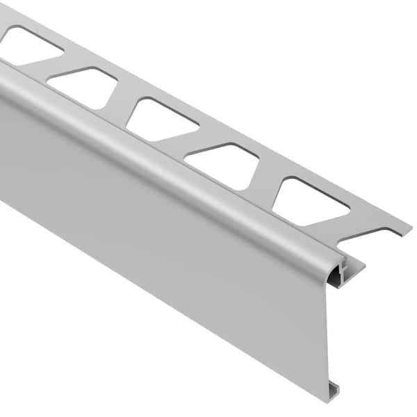 Schluter Rondec-Step Satin Anodized Aluminum 1/2 in. x 8 ft. 2-1/2 in. Metal Tile Edging Trim