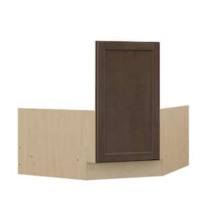 Shaker 36 in. W x 24 in. D x 34.5 in. H Ready to Assemble Corner Sink Base Kitchen Cabinet in Brindle without Shelf