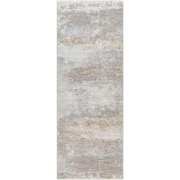 Salvail Gray/Blue 3 ft. x 7 ft. Striped Indoor Runner Area Rug