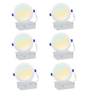 4 in. 5CCT Color Selectable Recessed LED Downlight with Night Light 750 Lumens (6-Pack)