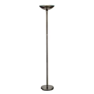 Saturn 71 in. Brushed Black Steel LED Floor Lamp with Dimmer
