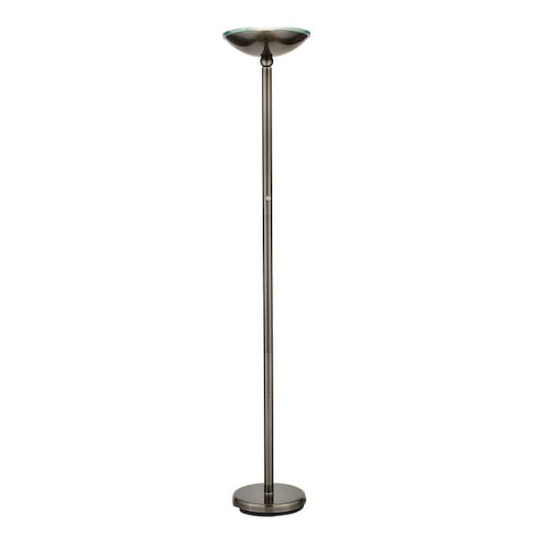 ARTIVA Saturn 71 in. Brushed Black Steel LED Floor Lamp with Dimmer