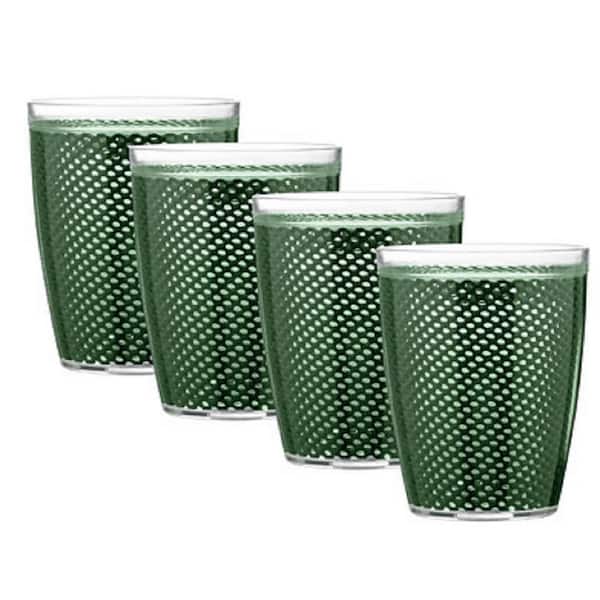 Kraftware Fishnet 14 oz. Hunter Green Insulated Drinkware (Set of 4)