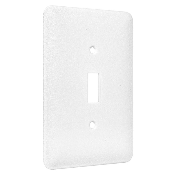 TAYMAC 1-Gang Metal Wallplate, Maxi, Toggle, White Textured (25-Pack)