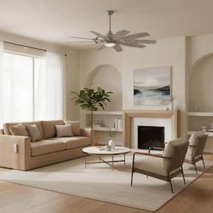 Barn 65 in. Integrated LED Indoor Burnished Nickel Smart Ceiling Fan with Light with Remote Control