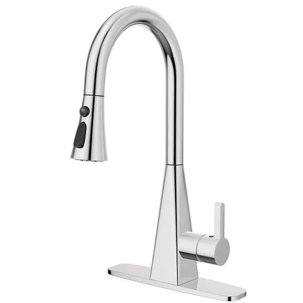 Unbranded Touchless Single Handle 360° Swivel 16.9 in. Height Pull Down Sprayer Kitchen Faucet In Chrome
