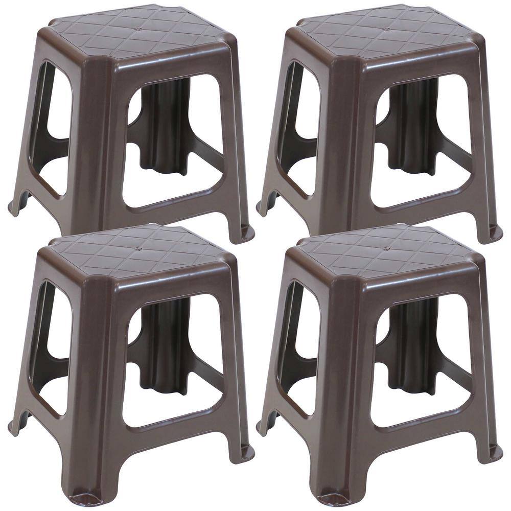 Sunnydaze Decor 16 in. Brown Plastic Step Stool, 260 lbs. Capacity (Set