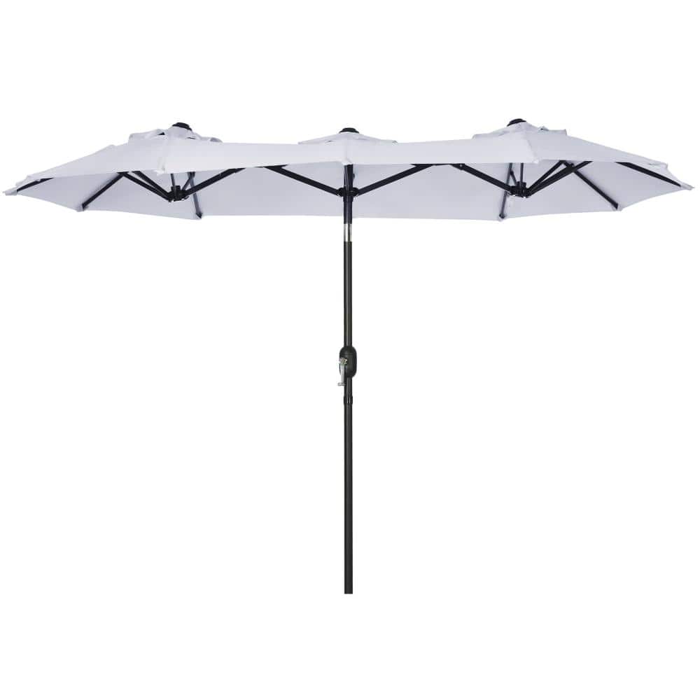 9.5ft Double Sided Patio Umbrella 12 Ribs Air Vents Crank & Tilt, White price history on PriceWatchPro