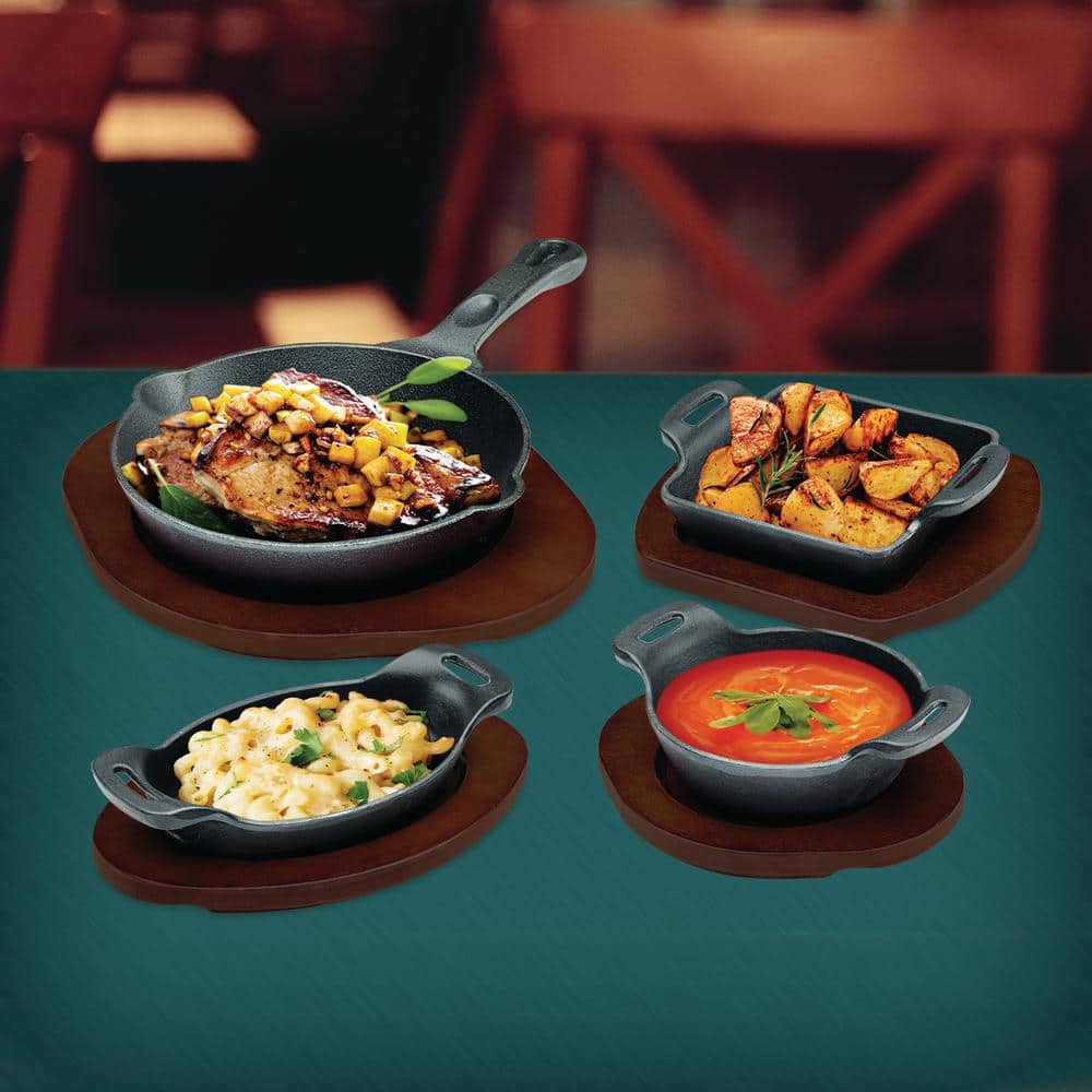 Black Matte Enamel Cast Iron Oval Mini Server