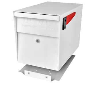 Locking Post Mount Mailbox with High Security Reinforced Patented Locking System, Alpine White