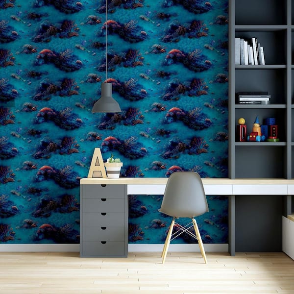 Orlena Blue Under The Sea Wallpaper Sample