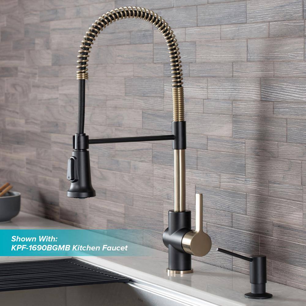 Matte Black Stainless Steel Kitchen Soap and Lotion Dispenser