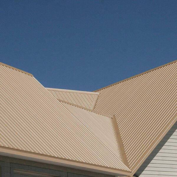 Gibraltar Building Products 16 Ft Sm Rib Galvanized Steel 29 Gauge Roof Panel In Mocha Tan The Home Depot