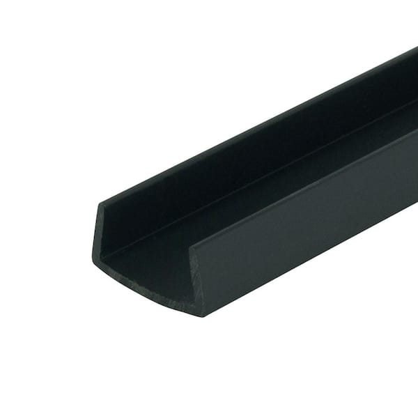 Outwater 3/8 in. D x 3/4 in. W x 72 in. L Black Styrene Plastic U-Channel Moulding Fits 3/4 in. Board, (10-Pack)