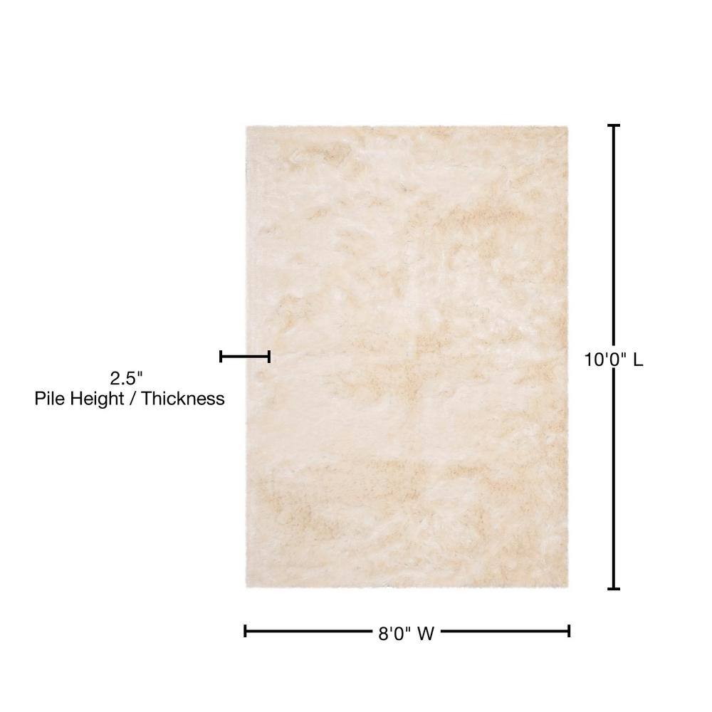 Ivory 8' x 10' Hand-Tufted Shag Area Rug