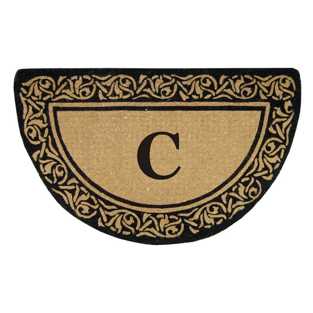 Heavy Duty Bella Brown 22 in. x 36 in. No Backing Coir Monogrammed C Indoor Outdoor Door Mat price history on PriceWatchPro