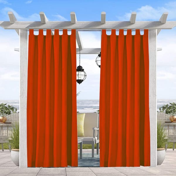 Pro Space Orange Tap Top Privacy Curtain Panel for Patio Porch Gazebo Cabana, 50" W x 84" L