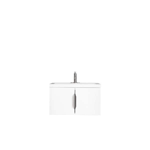 Columbia 31.5 in. Single Bath Vanity in Glossy White with Resin Vanity Top in White Glossy with White Basin