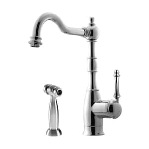 Regal Traditional Single-Handle Standard Kitchen Faucet with Sidespray and CeraDox Technology in Polished Chrome