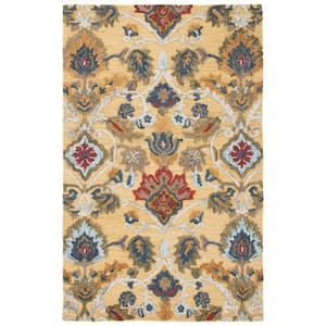 Blossom Gold/Multi 4 ft. x 6 ft. Geometric Floral Area Rug