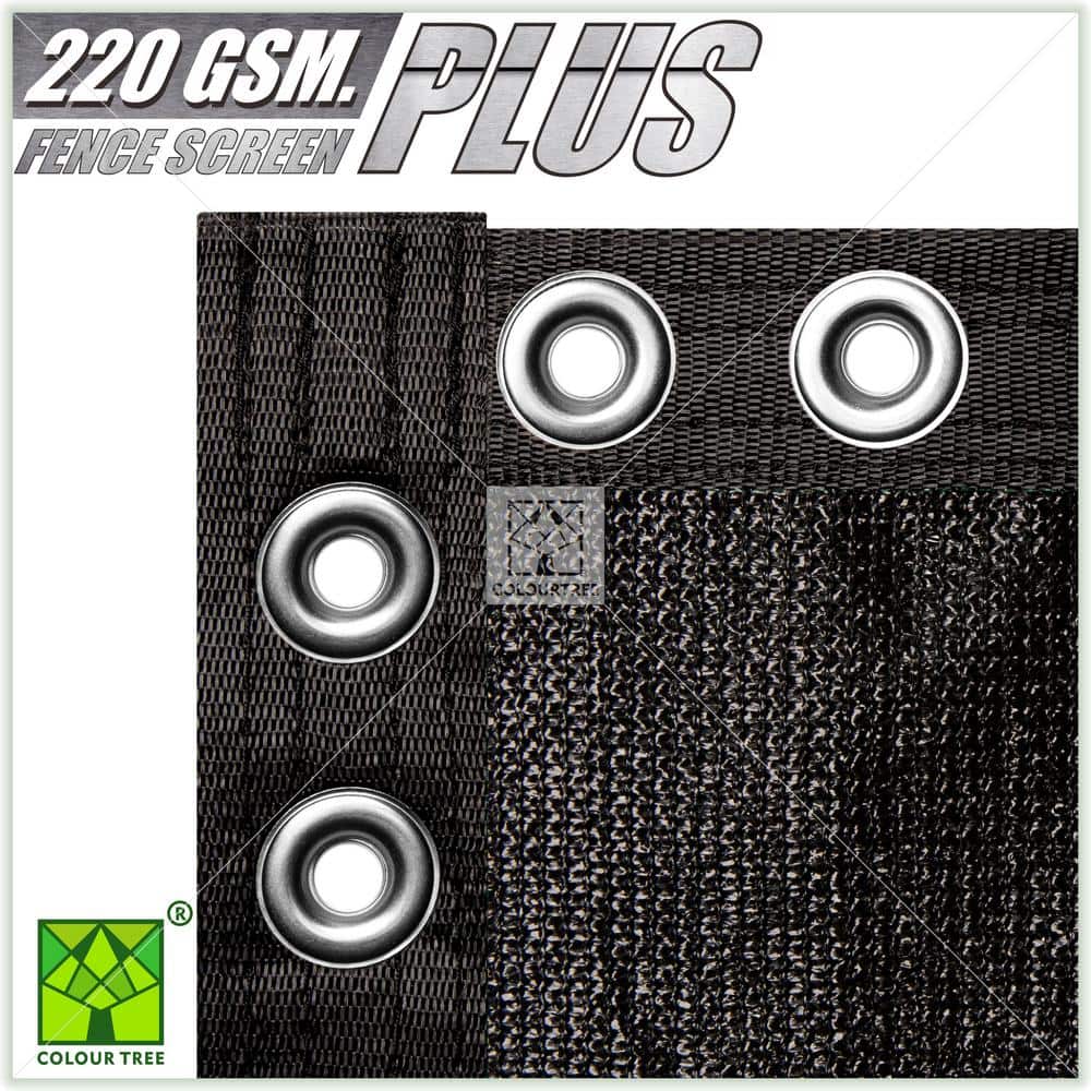 5 ft. x 50 ft. Heavy-Duty PLUS Black Privacy Fence Screen Mesh Fabric with Extra-Reinforced Grommets for Garden Fence price history on PriceWatchPro