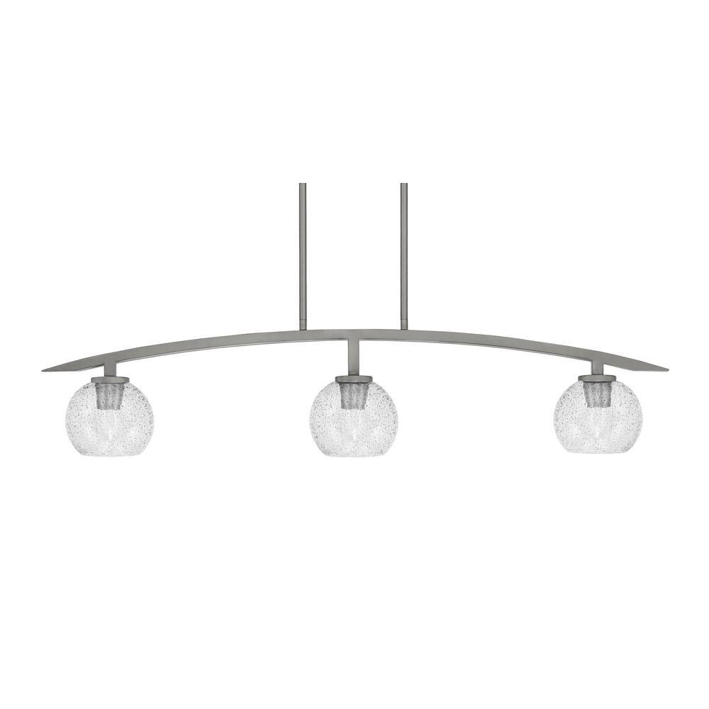 Siena 41 in. 3-Light Graphite Chandelier with 5.75 in. Smoke Bubble Glass S