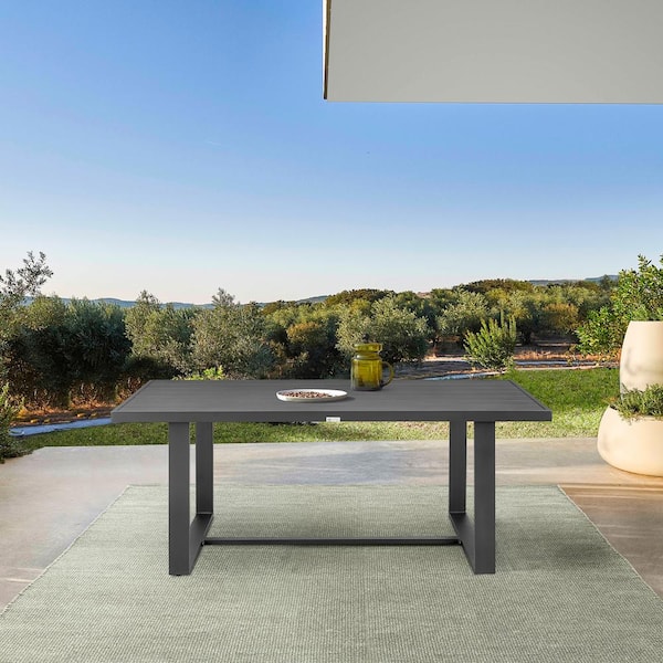 Armen Living Menorca Aluminum Outdoor Dining Table