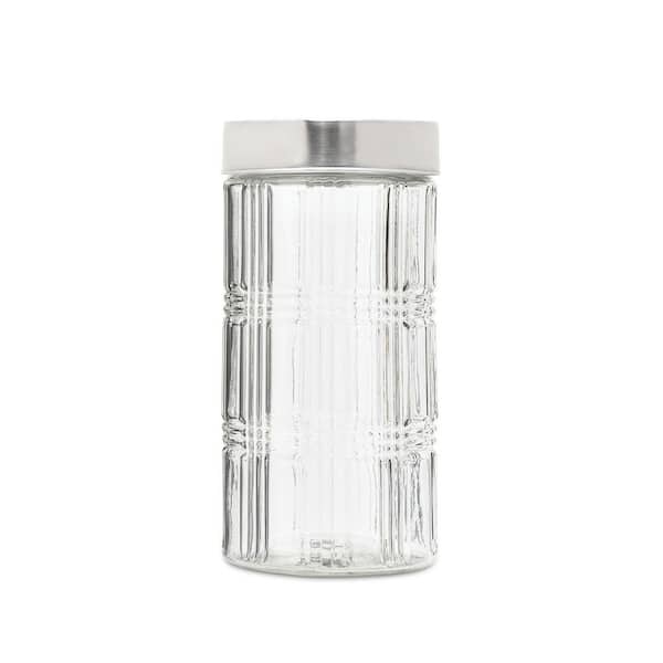 Style Setter 3-Piece Square Glass Jars Canisters Set with Silver Lids,  Clear 303933-RB - The Home Depot