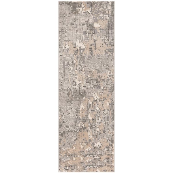 SAFAVIEH Meadow Gray 3 ft. x 8 ft. Distressed Abstract Runner Rug