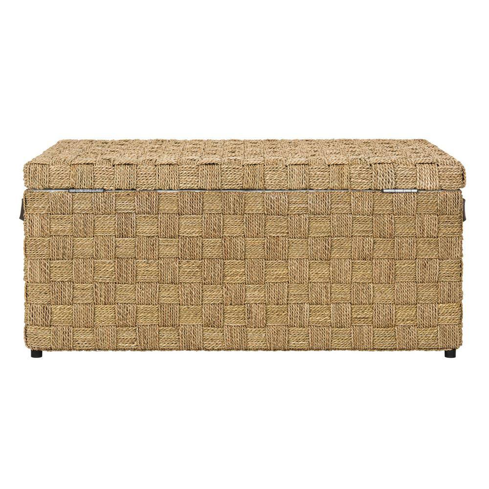 Ashban Coastal Woven Seagrass 39" Coffee Table Trunk in Burlap Brown