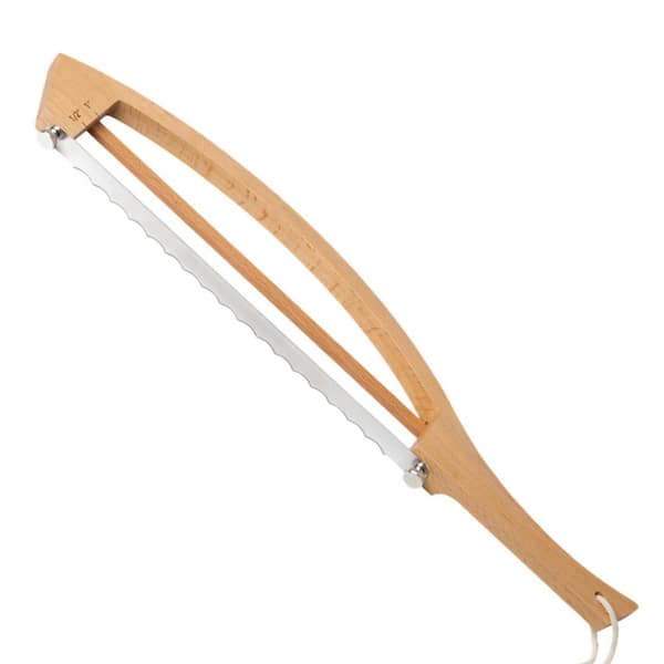 17 in. Beech Wood Blade Stainless Steel Full Tang Serrated Edge Bread Knife with Beech Wood Handle