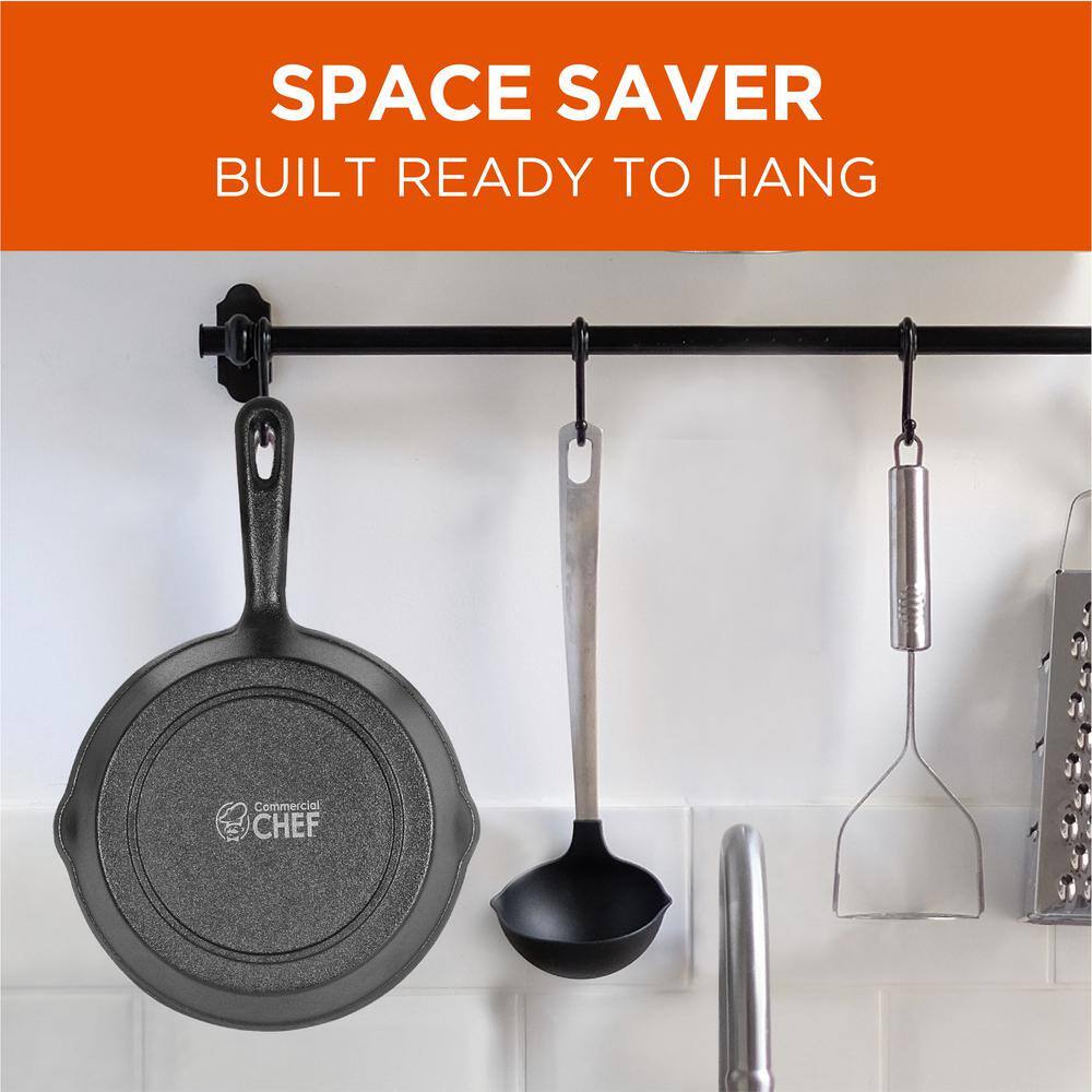 Pre-Seasoned Black Cast Iron 3-Piece Skillet Set