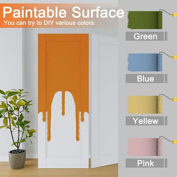 72 in. x 80 in. 1-Paneled Blank Universal-Hand White Solid Core Wood Double Prehung Interior Door+ Quick Assemble Jamb