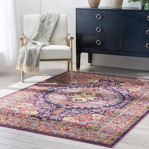 Paloma Payson Purple 7 ft. 10 in. x 9 ft. 10 in. Bohemian Oriental Persian Area Rug