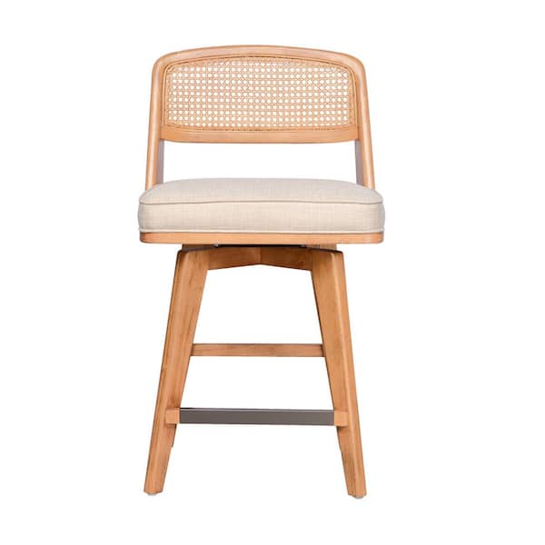 INK+IVY Micah 25 in. Natural Wood Bar Stool