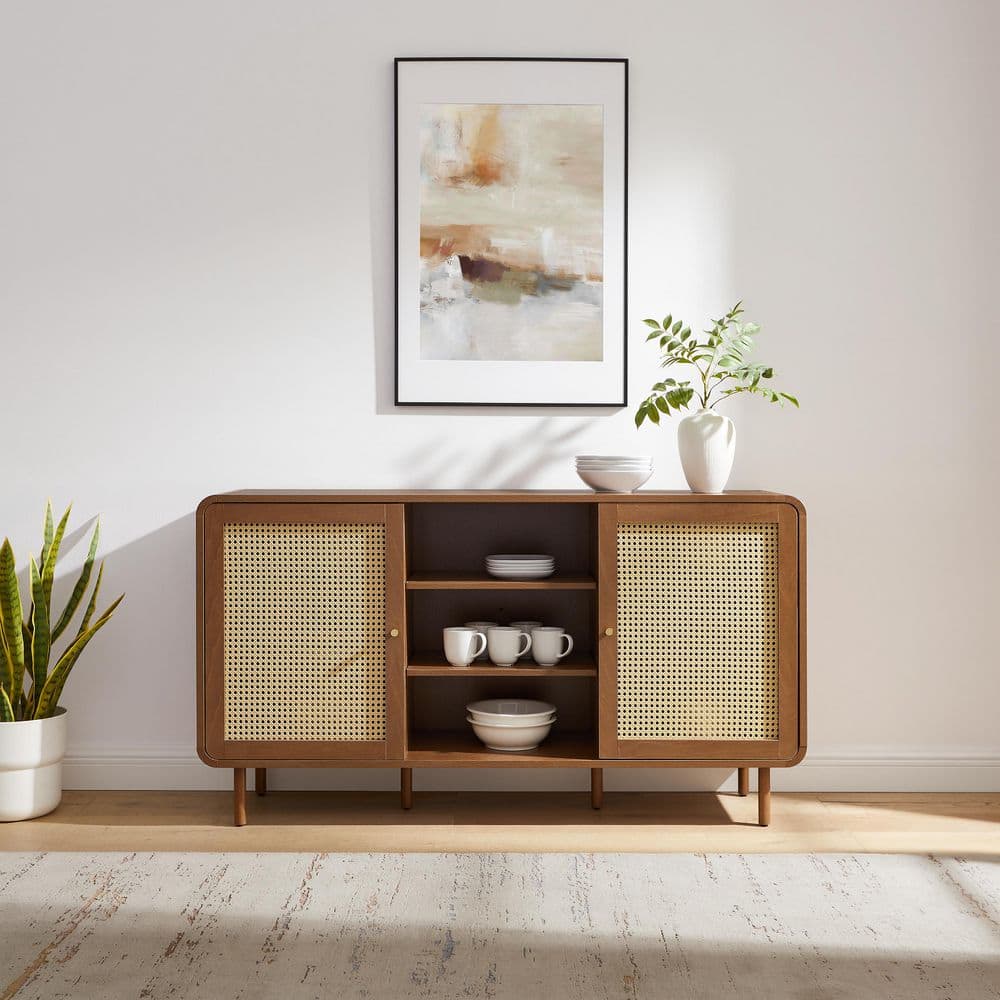 CROSLEY FURNITURE Nora Walnut Particle Board Buffet CF4237-WA