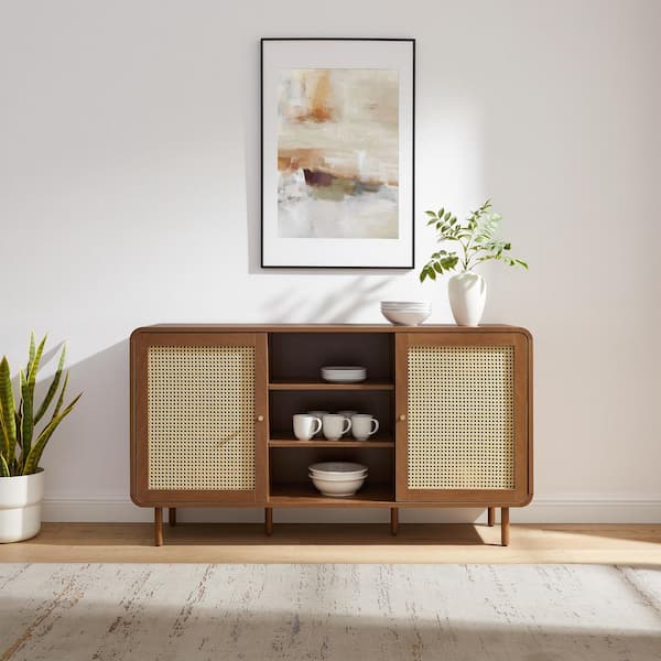 CROSLEY FURNITURE Nora Walnut Particle Board Buffet CF4237-WA