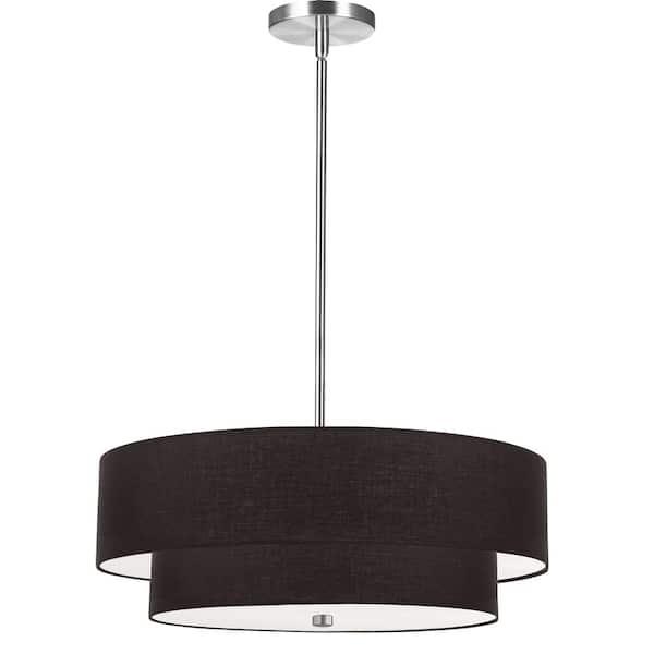 Dainolite Everly 4-Light Polished Chrome Shaded Pendant Light with ...