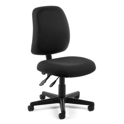 Posture Series Black Fabric Mid Back Armless Swivel Task Chair