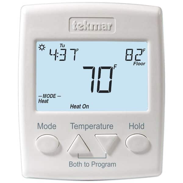 tekmar 7-Day 2-Stage 2 Heat or Heat-Cool Programmable Thermostat with Sensor 079