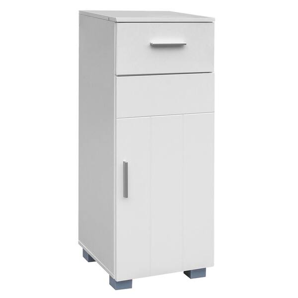 EPOWP 11.8 in. W x 11.8 in. D x 31.5 in. H White with Drawer Bathroom ...